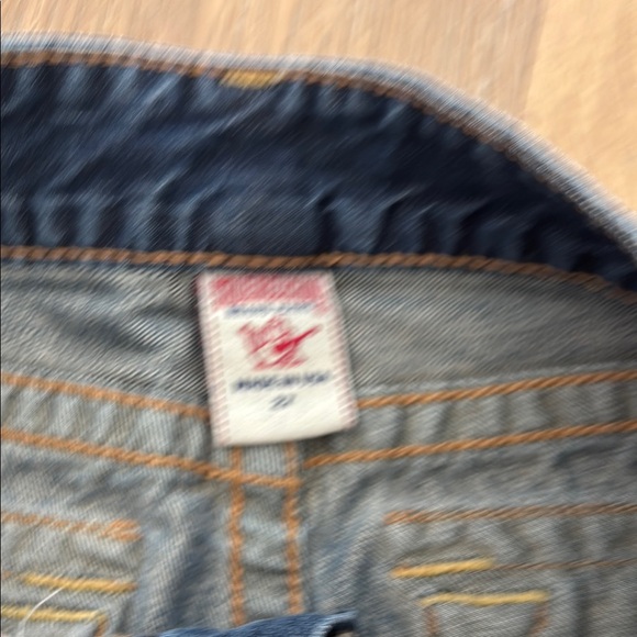 True Religion Blue Jean Shorts Distressed Cut-Offs - Picture 3 of 3